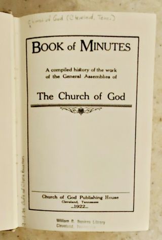 Book Of Minutes General Assemblies Churches Of God Pentecostal 1 - 13