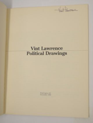 1980 Vint Lawrence Political Satire 75 Drawings Cartoons Book Author Signed 2