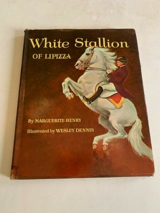 1964 White Stallion Of Lipizza By Marguerite Henry Hardcover With Dust Jacket