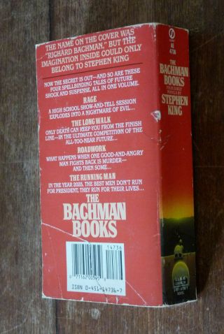 The Bachman Books: Four Early Novels by Stephen King,  1st Signet PB,  1986 2