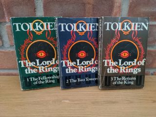 Vintage Jrr Tolkien Lord Of The Rings Trilogy.  Unwin Pb Box Set 1977 / 1978 Vtg