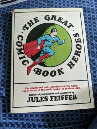 The Great Comic Book Heroes By Jules Feiffer Hc Dj Book Superman Rare Color