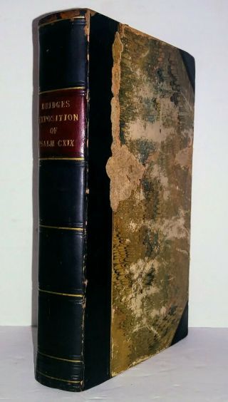 Exposition Of Psalm 119 Reverend Bridges Vintage 1838 Leather Christian Theology