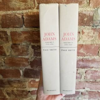 John Adams Volume 1 & 2 - Page Smith - 1962 Doubleday & Co Vintage Hardbacks