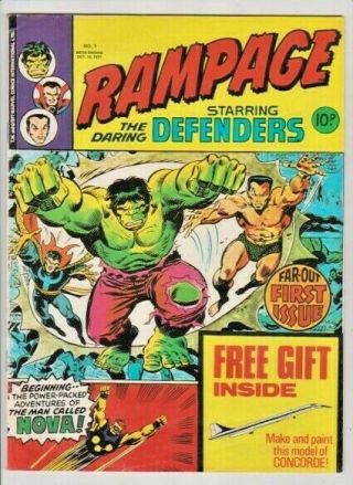 Rampage Comic No.  1.  1977.  Complete With Gift Concorde Aeroplane