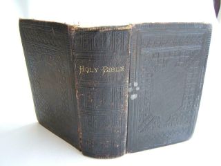 Antique 1882 Holy Bible & Old Testament American Bible Society 6 X 4 "