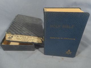 1928 Oxford Bible For Masons Corning Ny Lodge No.  1038 Brethren &friends Signed