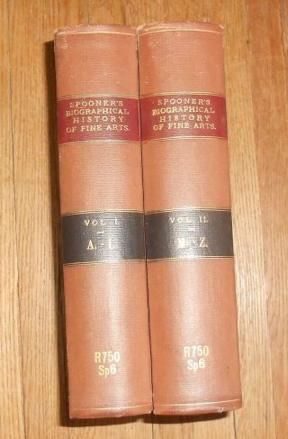 1873 Antique Book A Biographical History Of The Fine Arts 2 Vols By Spooner