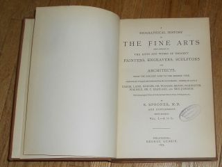 1873 Antique Book A Biographical History of the Fine Arts 2 vols by Spooner 3