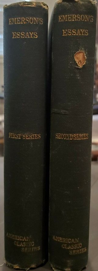 The Essays Of Ralph Waldo Emerson☆2 Volumes,  1st & 2nd Series☆american Classics