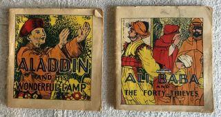 2 Whitman Mini Illustrated Books Ali Baba & 40 Thieves Aladdin & Wonderful Lamp