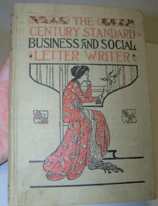 1902 Letter Writing Business And Social Book Art Nouveau Arts & Crafts Antique