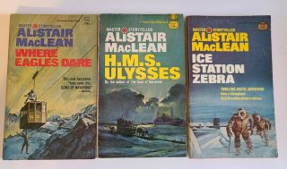 3 Alistair Maclean Pb: Where Eagles Dare,  H.  M.  S.  Ulysses,  And Ice Station Zebra