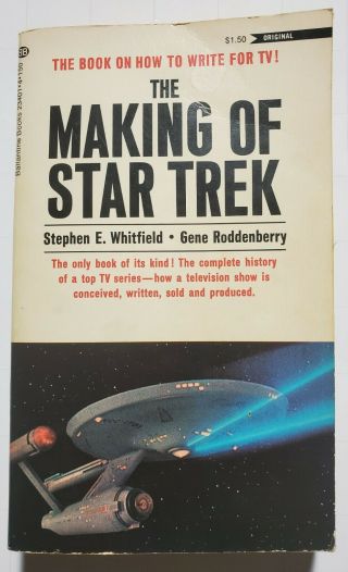 The Making Of Star Trek Book Whitfield/roddenberry How To Write For Tv (1974)