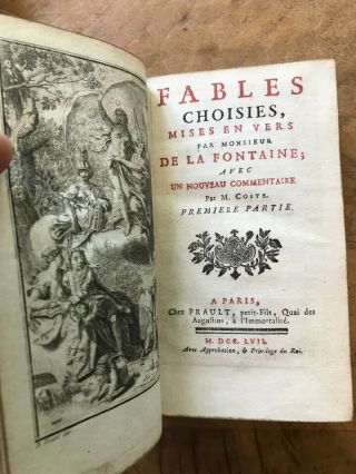 Fables Choisies Jean De La Fontaine 1757 Small Format Leather Edition