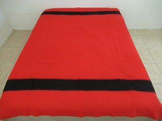 Gently Vintage 50s Jc Penney Golden Dawn Red & Black Wool Blanket 83 " X 77 "