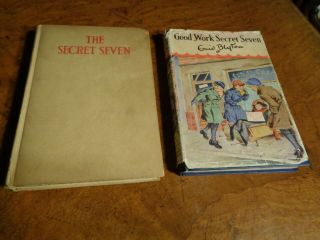 2 X Hardback Secret Seven Books - Both First Editions - 1950s Enid Blyton