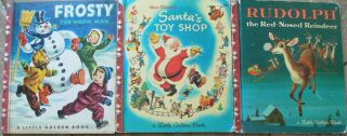 3 Vintage Little Golden Books Frosty The Snow Man,  Rudolph Red - Nosed Reindeer