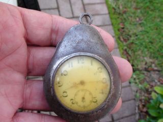 Vintage Remontoir Cylindre Pocket Watch And.  800 Silver Case Antique Collectable