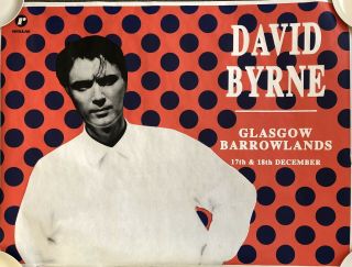 David Byrne Rei Momo Tour Poster.  1989.  Talking Heads.  Vintage.  Rare.