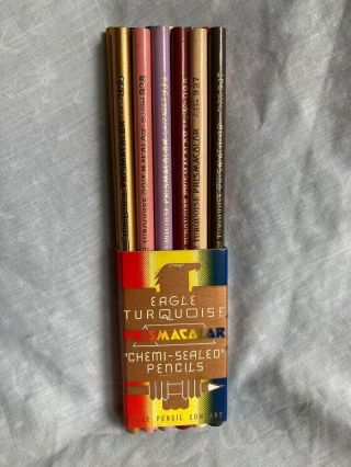 Vintage Eagle Turquoise Prismacolor Chemi - Colored Pencils X 12