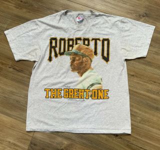 Vintage 1993 Hanes Roberto Clemente Pirates Great One Tee Ohio Pyle Made In Usa
