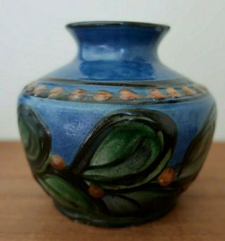 Vintage 1920s Herman Kahler Denmark Ceramic Vase Signed To Base Af