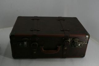 See Notes Deco 79 56976 Leather Wooden Vintage Suitcase Boxes Set Of 3 Brown