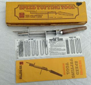 Vintage Rug Crafters Speed Tufting Tool & Instructions