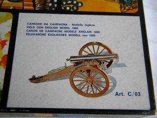Vtg Metal Model Kit Pocher Torino Cannon Field Gun English 1800 Artillery C/03