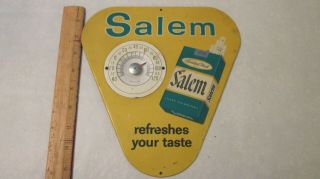 Salem Cigarettes Advertising Sign Thermometer Hanging Tobacciana Vintage