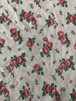 Vintage Feedsack Fabric Novelty Red And Pink Floral 36”x40”