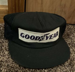 Vintage Goodyear Tires Snapback Trucker Hat Patch Cap Swingster Made In Usa Vtg