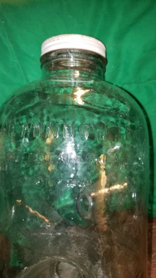 Vintage Glass Embossed Camp Minnow Trap - Glass Jug Jar 3