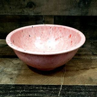 Vintage Texas Ware Rare Pink Confetti 10 " Diameter Mixing Bowl 118
