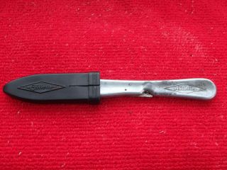 Vintage Gillette Aluminum Knife Made In Usa 4 - 3/4 Inches W/ Blade Sheathe/cover