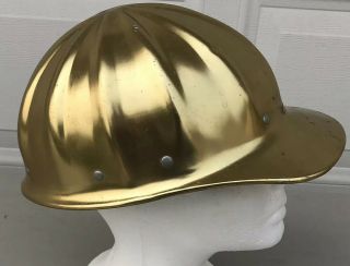 Vintage Superlite Gold Aluminum Hard Hat Safety Helmet By Fibre Metal