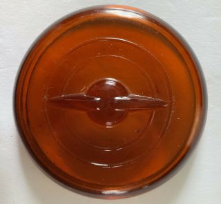 Vintage Amber Glass Canning Ball Mason Fruit Jar Lid For Jars With Bails