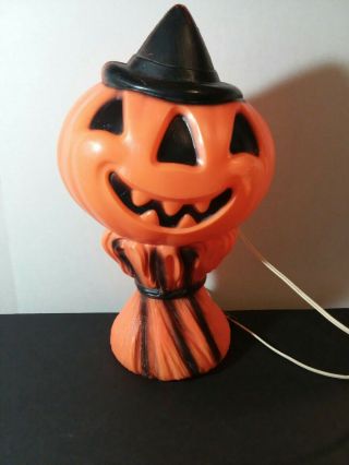 Vintage 1969 Empire Jack O Lantern Pumpkin Haystack Lighted Blow Mold