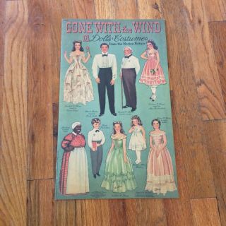 Vintage 1990 Turner " Gone With The Wind " With 18 Paper Dolls In Book,  Uncut