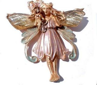 Vintage Kirks Folly " Butterfly Fairy " Brooch/pendant