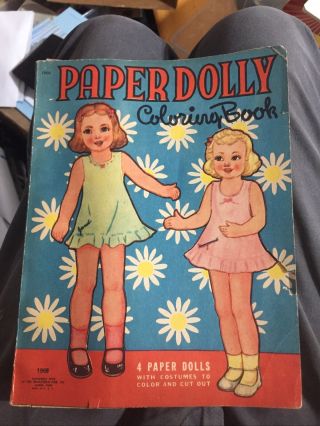 Orig Vtg 1942 Paperdolly Uncut 4 - Paper Doll/ Color Book Saalfield Pub
