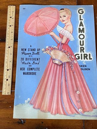 Vintage Uncut 1941 Whitman Glamour Girl Paper Doll Book By Queen Holden 993