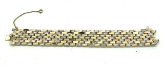 Vintage Signed Crown Trifari Rhinestone Bracelet Gold Tone Repair