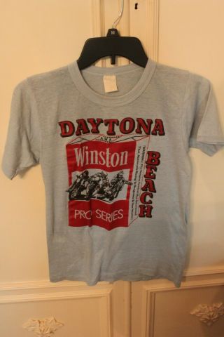 Vintage Daytona Beach Winston Motorcycle Racing T Shirt Size Small