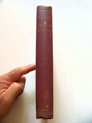 1920 1st Edition Essays In Critical Realism: A Study Of The Problem Of Knowledge