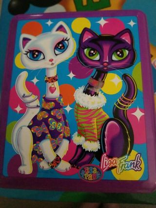 Vintage Lisa Frank Roxie And Rollie Cats Tin 1990s
