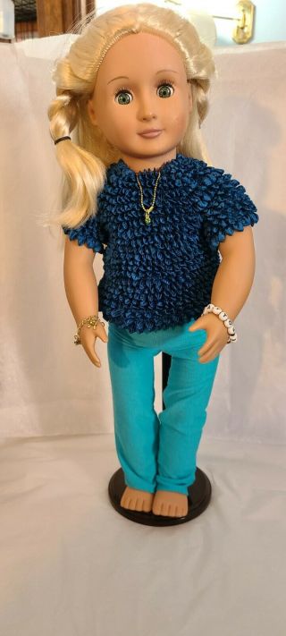 Our Generation 18 Inch Blonde Doll Come W/ Necklace And Bracelets