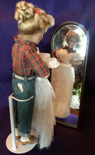 Vintage Norman Rockwell Prom Dress Doll Danbury Porcelain W/mirror