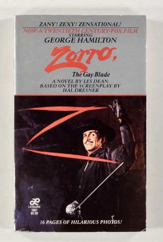 1981 Zorro,  The Gay Blade Novelization George Hamilton Movie Stills Leisure Pb